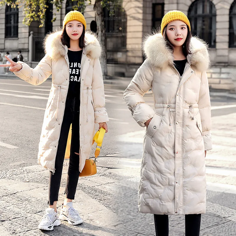 

Mid-length Cotton-padded Clothes Women's 2019 Winter New Style Korean-style Loose-Fit over-the-Knee down Jacket Cotton-padded Cl