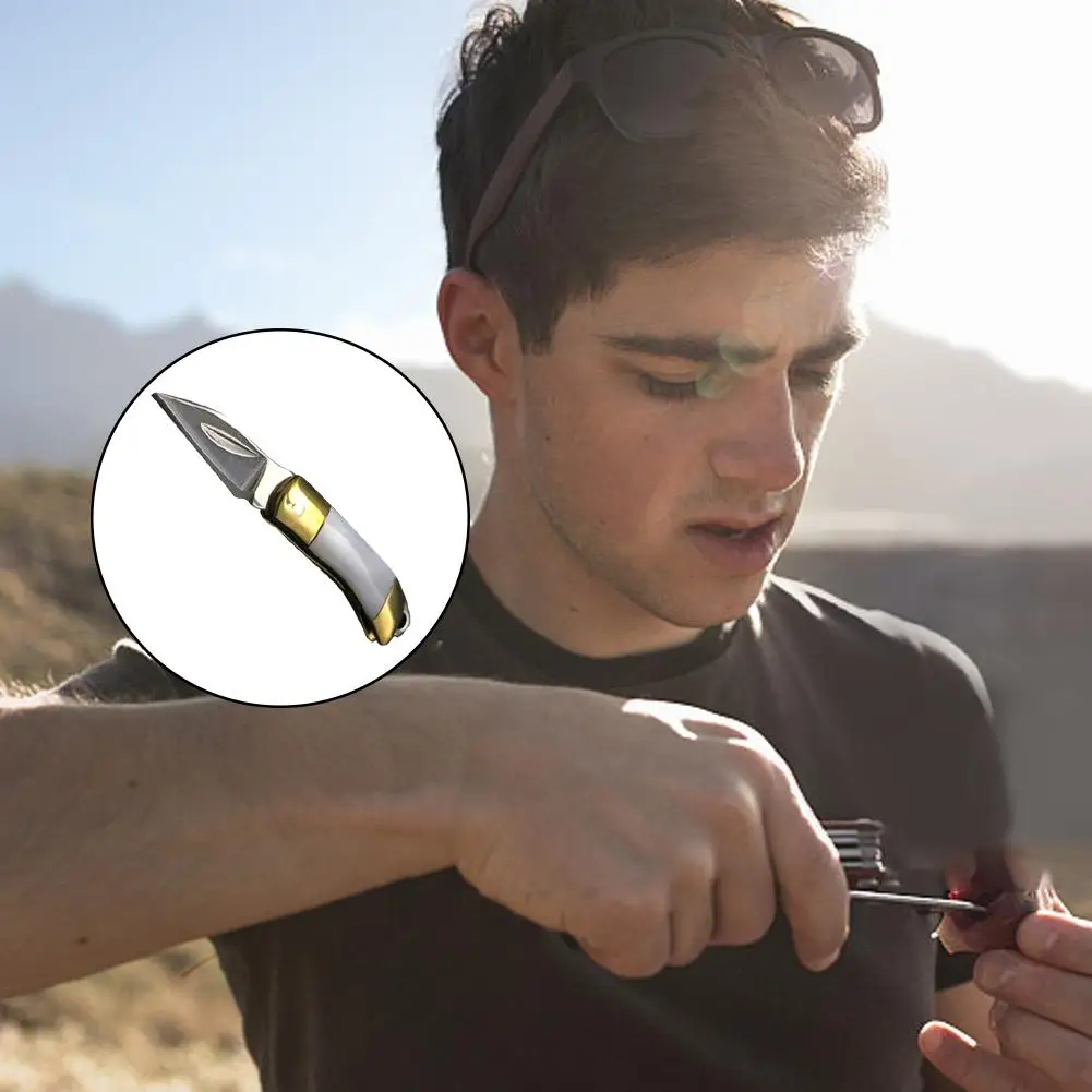 

Mini Beautiful Shell Necklace Folding Blade Knife Mini Pocket Wallet Keychain Knives Survival EDC Tool Cutter Peeler