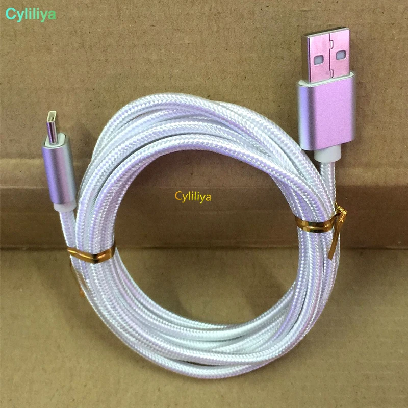 300pcs Fabric braided Thick cable micro 5pin cable OD5.0 V8 nylon usb data charger cable for samsung s4 s6 s7 htc lg sony