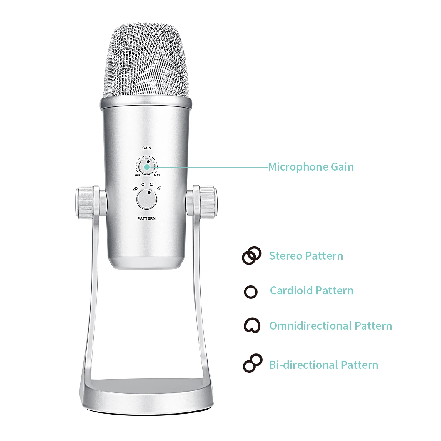 BOYA BY-PM700SP مكثف USB ميكروفون مع نمط القطبية م...