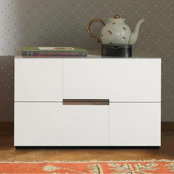 

The Nordic Light Luxury Solid Wood Bedside Cabinets, Minimalist Bedrooms Are Small Apartments Mini-red Creative Custom Bedside