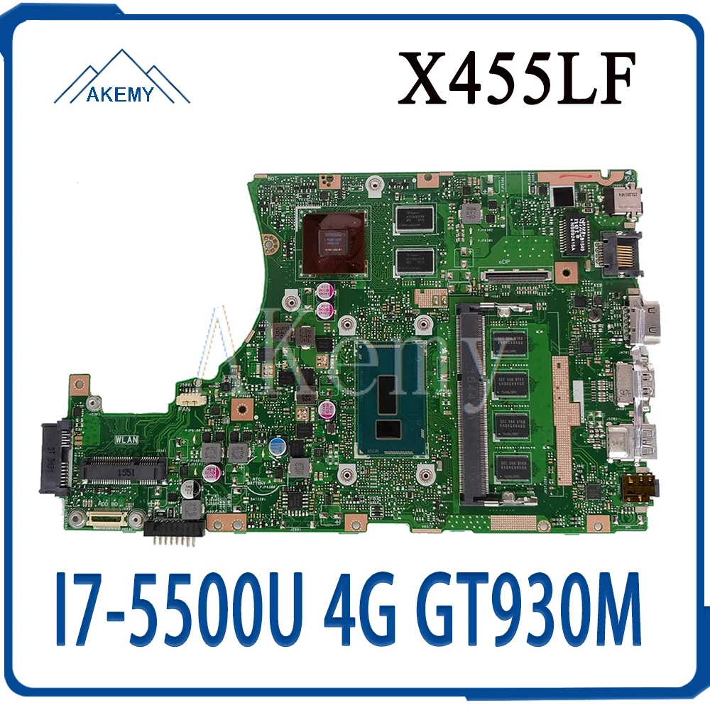 Новая материнская плата для ноутбука Akemy X455LF For Asus X455LJ X455LB A455L K455L X455L 4G RAM I7 5500U