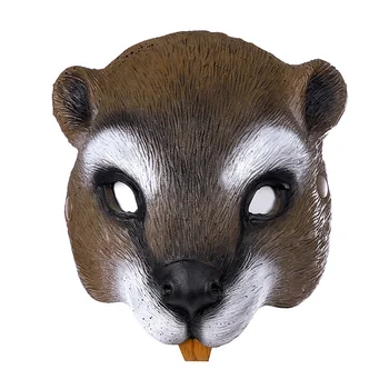 

1Pc Half Face Squirrel Mask PU Foam Photography Party Props Masquerade Mask For Cosplay Costume Party Performance Dancing Party
