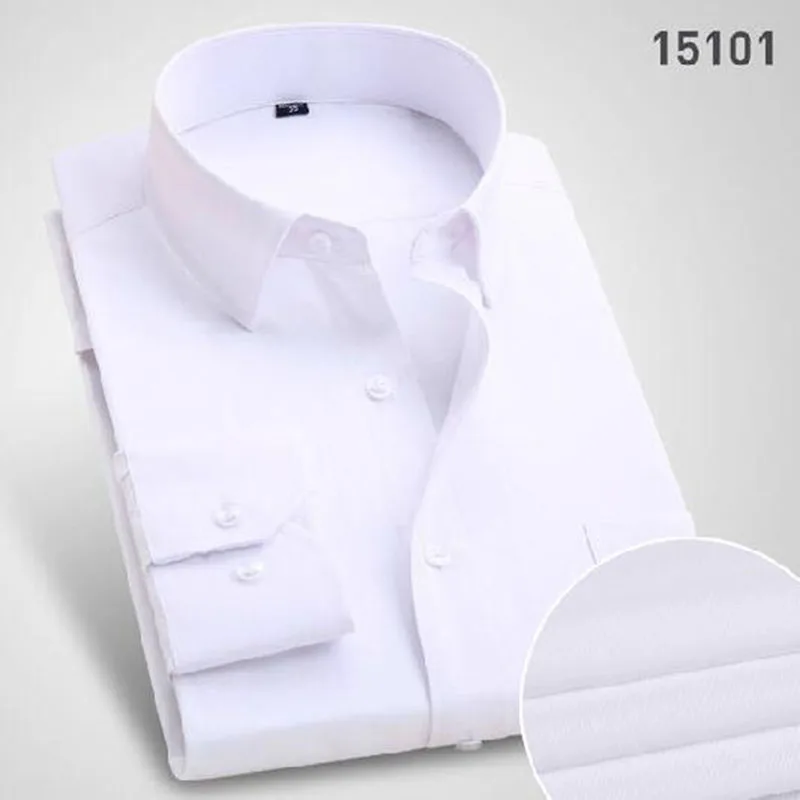 Мужские повседневные дышащие удобные рубашки Camisa, яркие однотонные рубашки из чистого хлопка, облегающие рубашки высокого качества размера плюс S-4XL