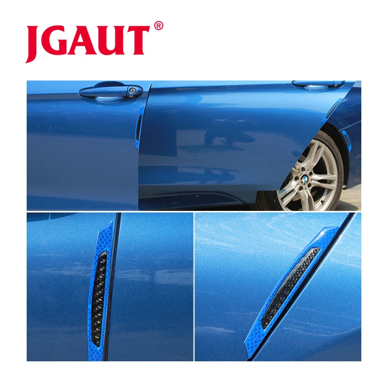 JGAUT 4 шт. само-клейкая светоотражающая лента на авто аварийный знак позади автомобиля внешние аксессуары световозвращающие Стикеры - Цвет: Blue B Type