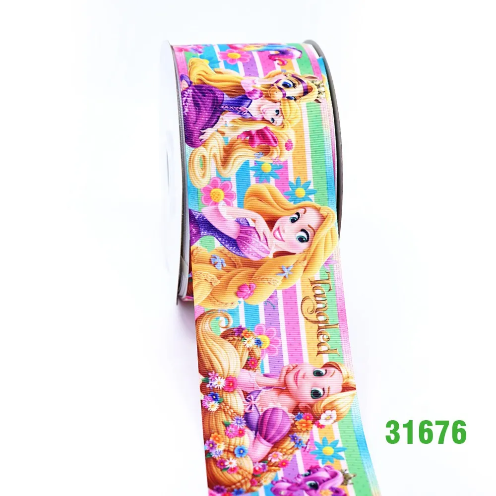31676 DIY ремесло поставляет мультфильм персонаж напечатанный grosgrain ленты, атласная лента 50 ярдов. 31655 - Цвет: 31676