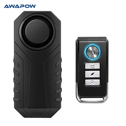 Awapow Waterproof Bike Motorcycle Electric Bicycle Security Anti Lost Wireless Remote Control Vibration Detector Alarm