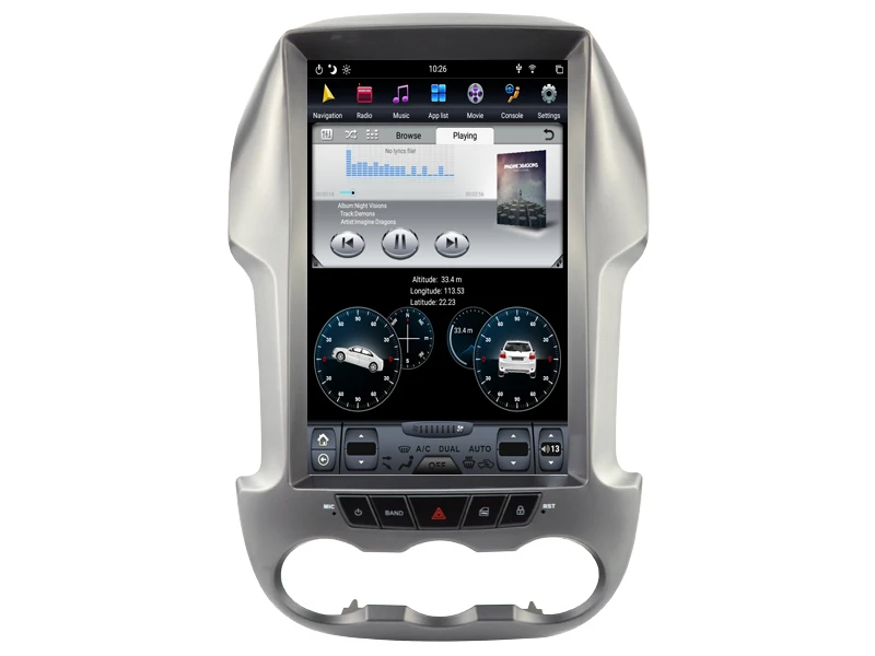 12," вертикальный ips экран Автомобильный Радио плеер для Ford Ranger 2008- gps PX6 tesla carplay головное устройство Android 8,1 Автомобильный мультимедийный