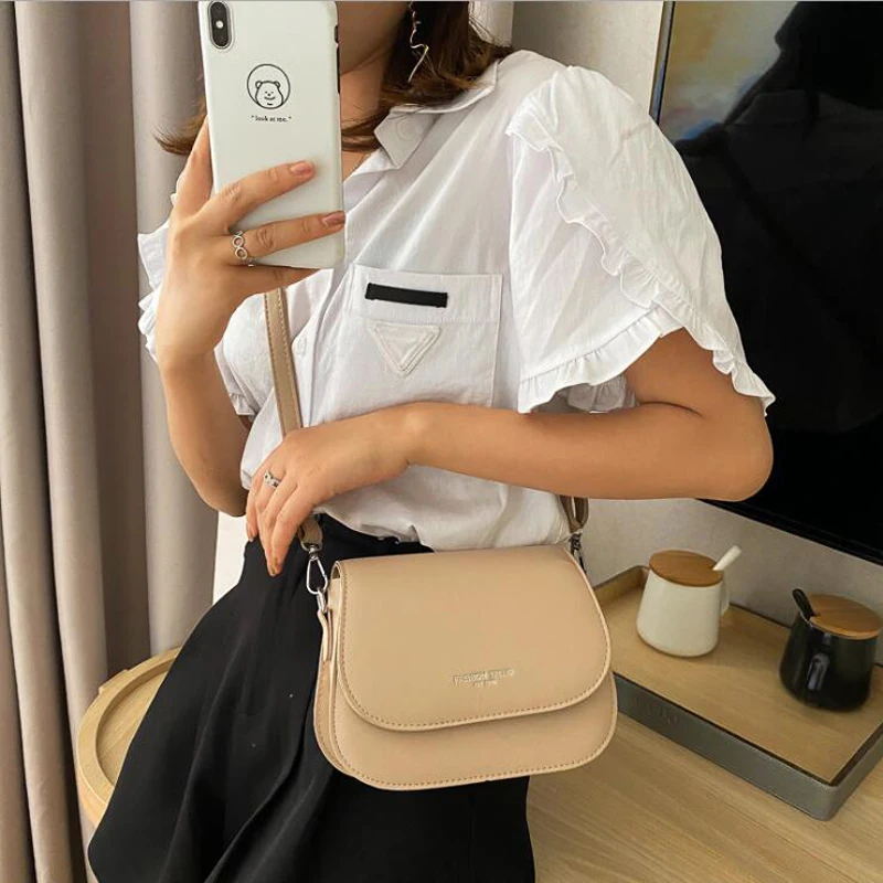 Fashion Trend Crossbody Bags for Women Solid Flap Shoulder Bag Designer Handbags and Purses Small Women Messenger Bags