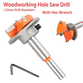 

Woodworking Hole Saw 35mm for Forstner Auger Drill Bit Wood Cutter8mm Shank for Hinges/ Wood Products/ Plastic with Hex Wrench