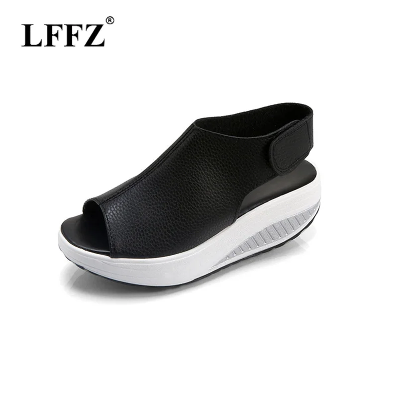 Lzzf/Новинка 2018 года летние модные босоножки женская обувь на платформе с открытым