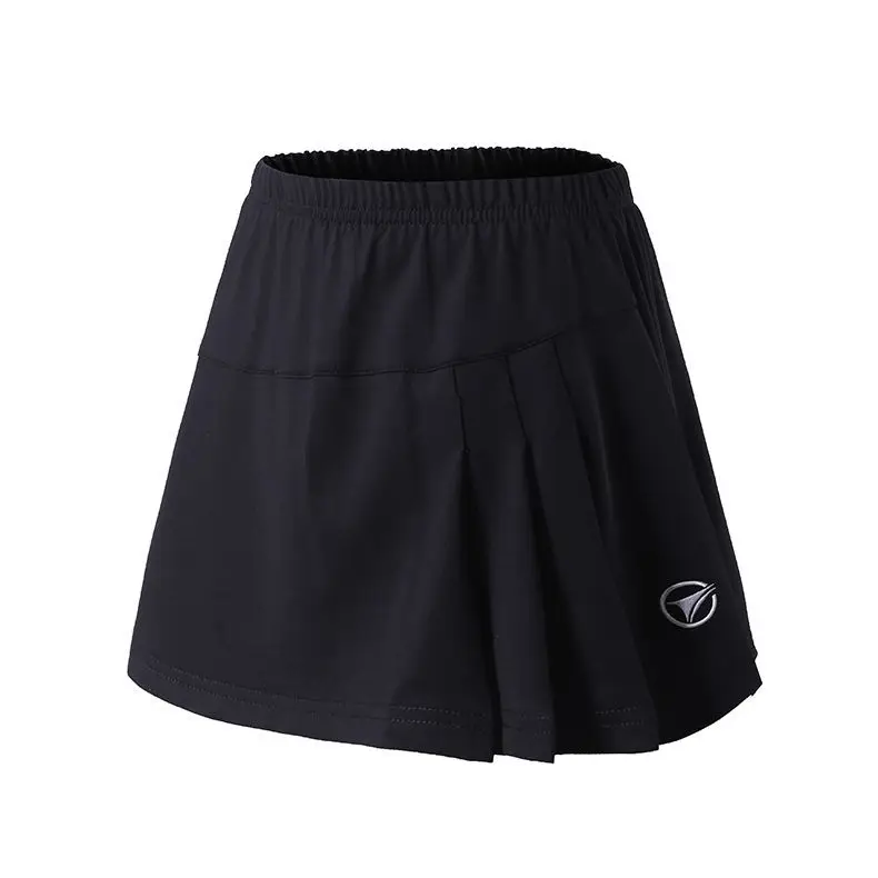 

2019 New Style Skirt Sports Women's Solid Color Tennis Skirt Anti-Exposure Divided Skirt Short Skirt College Student Shuttlecock
