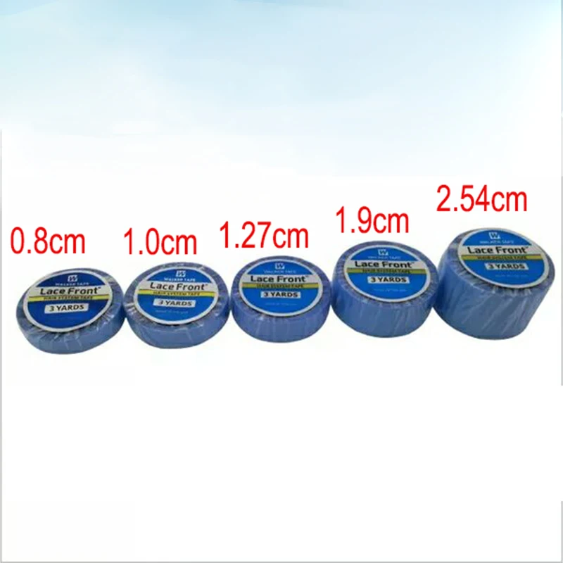 2cm Wide Lace Front Support Tape Double-Side Hair Extensions Adhesives Hair Glue For Lace Wigs Blue Tape 3yards 12yards 36yards