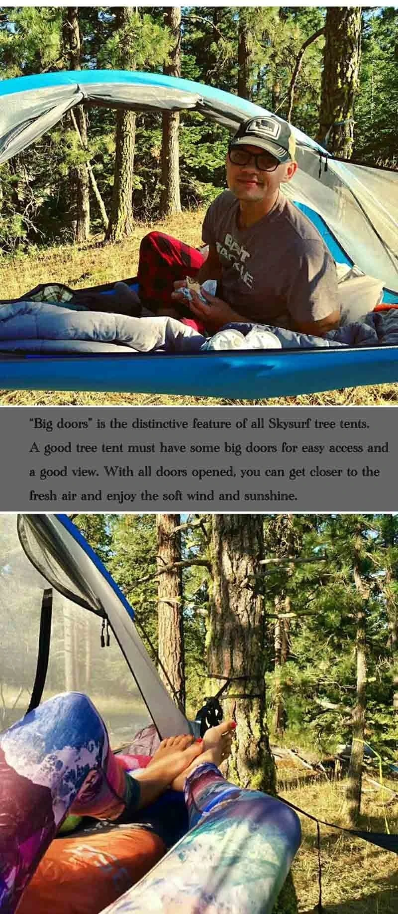 Кемпинговая подвесная палатка с деревом, 2 человека, Ультралегкая треугольная подвеска, подвесная кемпинговая палатка, переносная Водонепроницаемая гамак, палатка, кровать