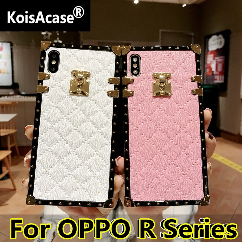 Модный кожаный чехол KoisAcase Lingge для OPPO R9 R9s Plus R11 R11s plus R15 Dream R17 Pro квадратный