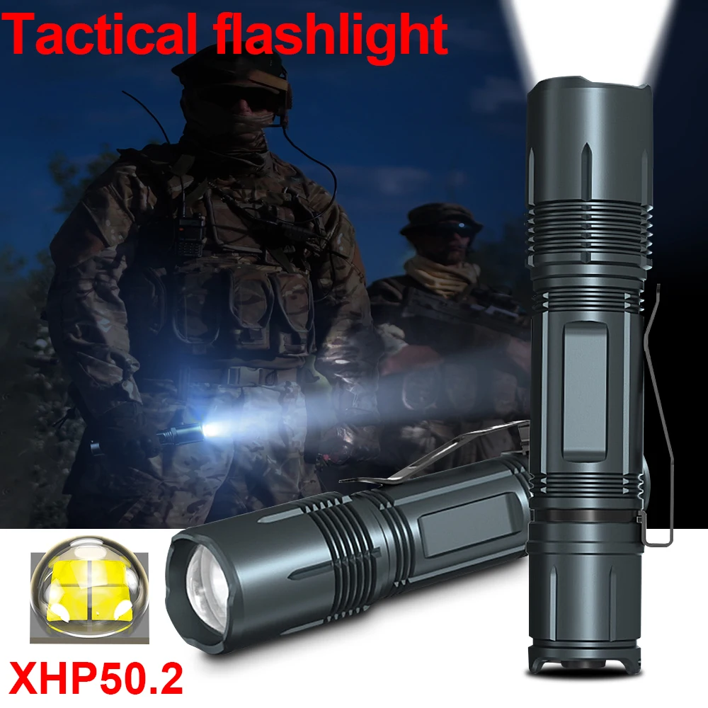 Светодиодный фонарик HEDELI Cree Xhp50 18650 перезаряжаемый тактический светодиодный с Usb