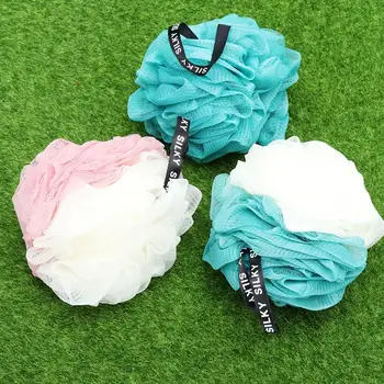 

3Pcs 50g Soft Bath Ball Large Shower Ball Double Color Mesh Bath Sponge Bath Bubble Net (White And Pink+White And Cyan+Cyan)
