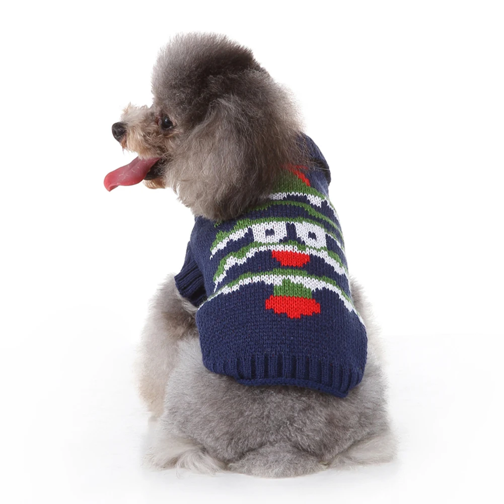Одежда для домашних собак зимние теплые свитера с принтом дерева для маленьких и крупных собак, пальто, свитер для собак на Рождество и зиму
