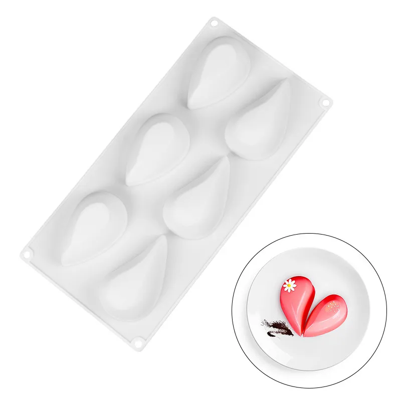 

Love Heart 6 Cavity Cake Mold DIY Novelty Non-Stick Confectionery Maker Baking Mold Cake Tools Silicone Molds Mousse