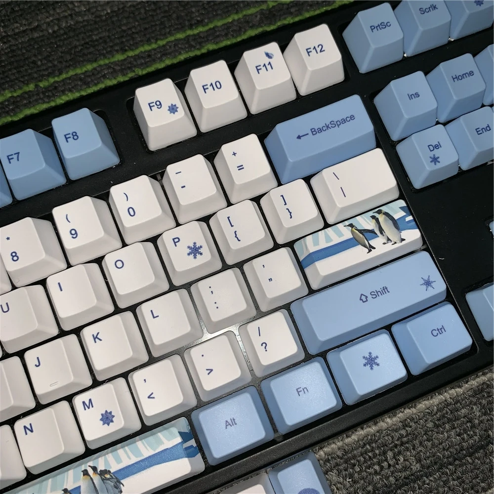  Antarctic Penguin OEM PBT Keycaps Full Set Mechanical Keyboard Keycaps PBT Dye-Sublimation Keycap