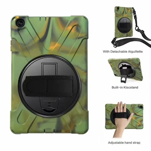 Для Amazon Kindle Fire/Kindle Fire HD 10 чехол противоударный против падения силиконовый PC Стенд кожаный чехол Funda с ремешком креплением на руку и надписью «/аксельбант+ подставка для ручек