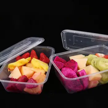 

50pcs Disposable Food Containers Transparent Fruit Carry Out Box Salad Meal Containers Food Storage Box Take Out Packing Box