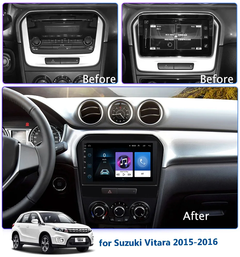 " четырехъядерный Android 8,1 Автомобильный gps Радио навигатор для Suzuki Vitara с 4G/Wifi DVR OBD mirror link 1080P