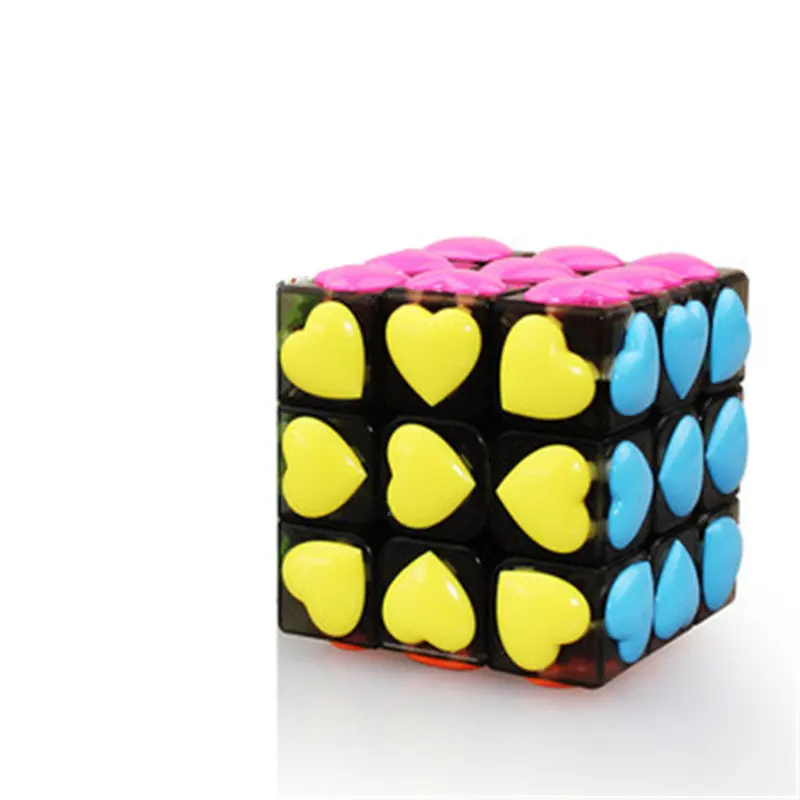 Love Cube головоломка игра игрушки Мини Интеллектуальный куб цветной куб головоломка твист волшебный куб сенсорные игрушки DD60MF - Цвет: Black Transparent