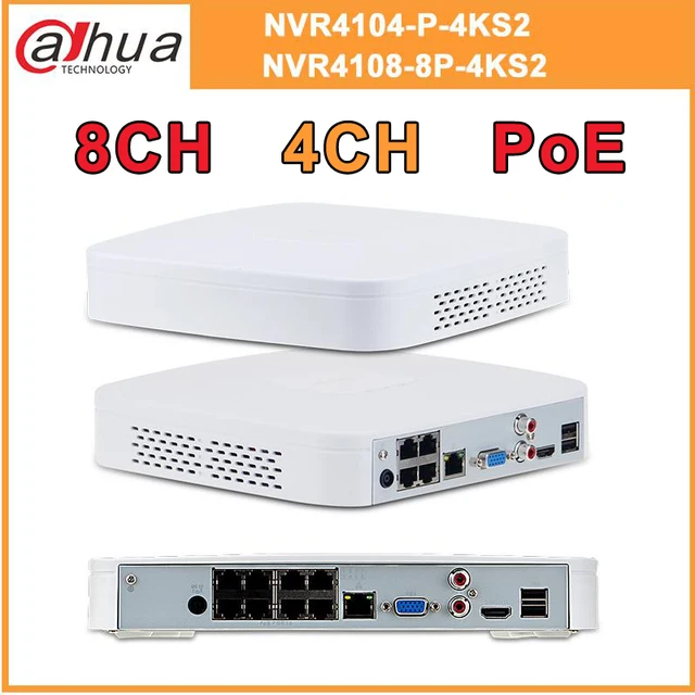 Original Dahua 8MP 4K PoE 8CH NVR NVR4108-8P-4KS2 DH 4CH NVR4104 CCTV Security System Smart Home Smart Security 1ef722433d607dd9d2b8b7: Australia|China|United States