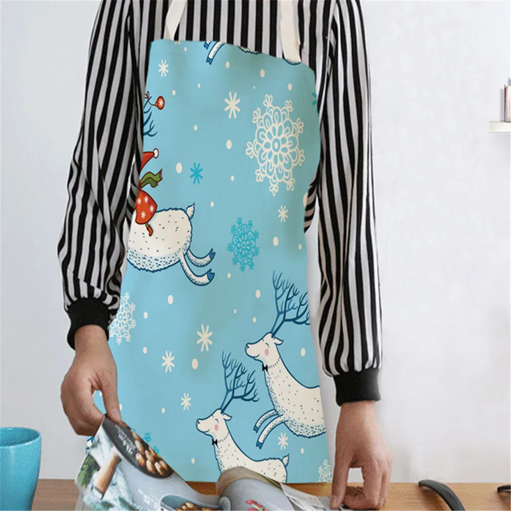 Christmas Decoration Apron Cotton And Linen Apron Christmas tree / Santa Claus / snowman Kitchen Aprons Dinner Party Apron