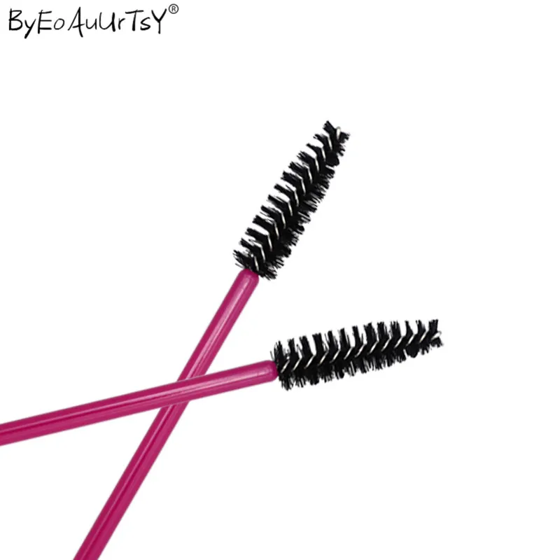 rose black 1/50 шт одноразовые нейлоновые палочки для туши для ресниц синие золотистые синие ручки кисти для ресниц кисти для макияжа Инструменты для наращивания ресниц - Handle Color: rose black