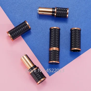 

10/30/50pcs 12.1mm black multilateral gold empty lipstick tube Lip Balm Container lipstick shell packaging Cosmetics Refillable