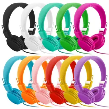 

3.5MM Stereo Bass Kids Headphones E5 With Microphone Adjustable Headband Music Earphones Children Headsets Small Earphone Gift