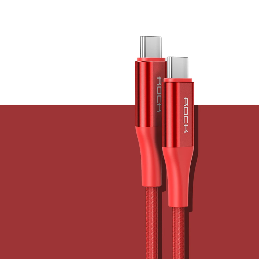 ROCK usb type-C кабель 5А быстрая зарядка данных type-C USB зарядное устройство для huawei P30 P20 mate 20 Pro Телефон Supercharge Быстрая зарядка 3,0 - Цвет: Красный