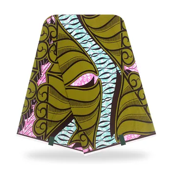 

African wax prints Ankara wax 100% Cotton Lace Fabric 2020 African Nigeria wax Material 6 Yards For Party Dress