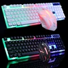 Conjunto de teclado y ratón con cable, teclado USB retroiluminado de arcoíris, soporte para Gamer, teclado cóncavo suspendido para MAC y PC ► Foto 1/6