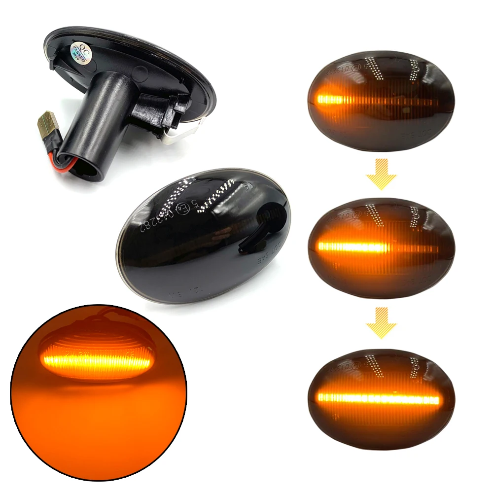 

2pcs For BMW Cooper R55 R56 R57 R58 R59 Dynamic Side Marker Turn Signal Lights Flowing Side Repeater Blinker Lights yellow light