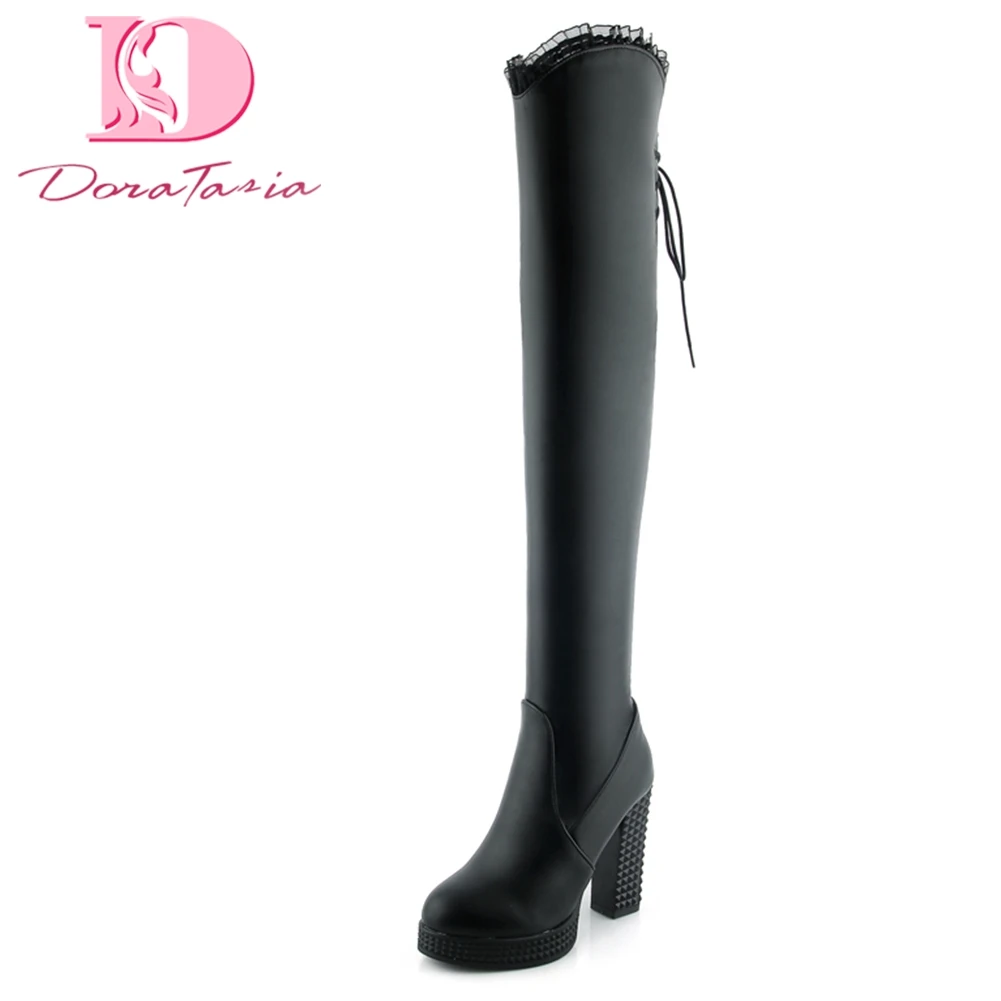 

Doratasia Over The Knee Boots Woman Shoes 2019 Platform Ladies Boots Party High Heels Boots Women Shoes Plus Size 33-43