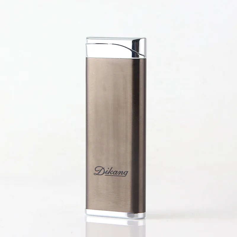 Ultra-thin cigar gas lighter Inflatable Fashion cigarette Metal lighters Windproof smoking Grinding Wheel Lighter Outdoor Tools