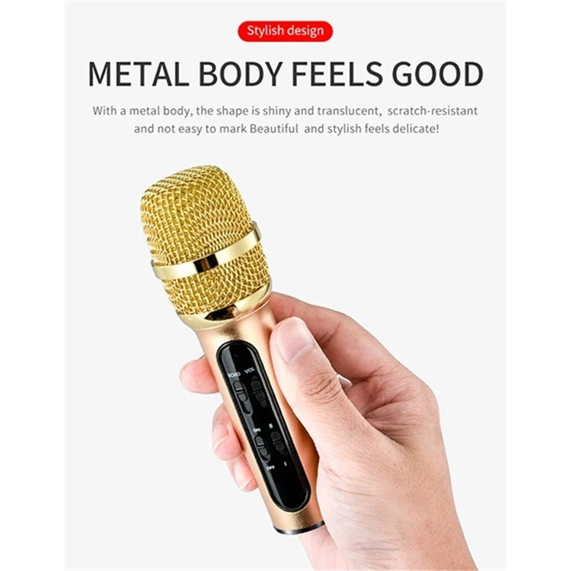 Professional Portable Wireless bluetooth Karaoke Microphone Speaker With Dynamic Microphone For Music Lovers Singing Record