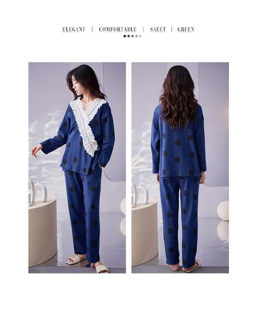 Women Sailor Pajama Set Anime Sleepwear Cute Naval Collar Comfortable  Nightwear