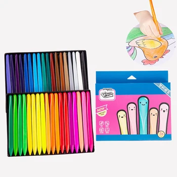 

36 Colors Bright Color Creative Triangle Crayon Color Set Children Plastic Wax Pen Art Supplies Christmas Gift