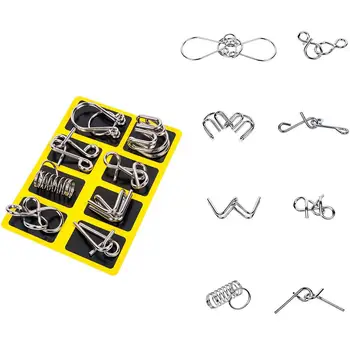 

Intellectual Challenge Metal Puzzles Nine-Ring Series Unwinding And Unbuttoning Intelligence Buckle Mental Exercise