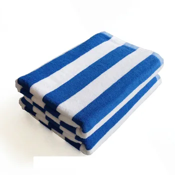 

Soft striped bath towels blue white Creative processing cotton yarn-dyed jacquard Bath towels beach towels Home supply