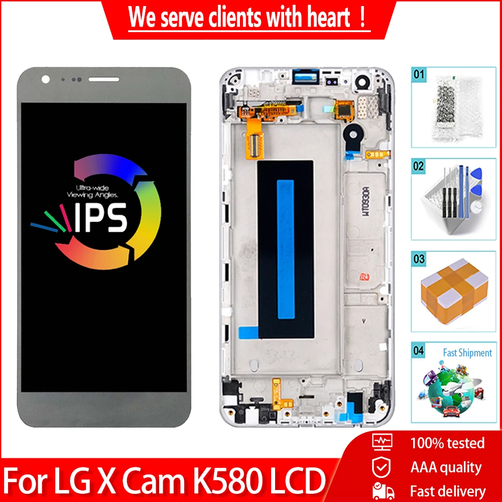 Оригинальный ЖК-дисплей для LG X Cam K580 сенсорный экран с рамкой 5 2 дюйма