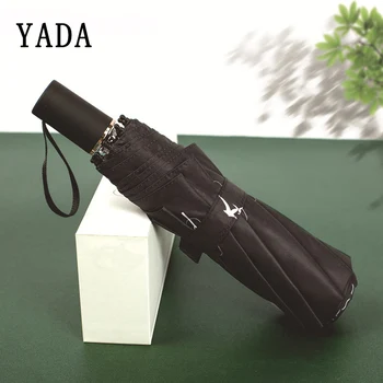 

YADA White Forest&Fawn Foldable Umbrellas Rain uv Mini 3 Folding Clear Umbrella For Women Windproof Large Umbrellas Female YS864