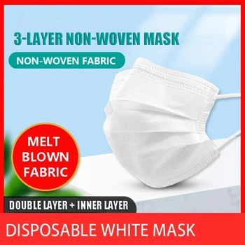 

10/20/50 Pcs Face Mouth Mask Disposable 3 Layers Filter Dustproof Earloop Non Woven Mouth Masks