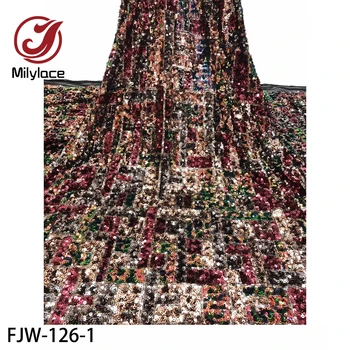 

Milylace Latest African Lace Fabric Embroidery 3D Sequins Lace Fabric High Quality French Tulle Lace Fabric for Dress FJW-126