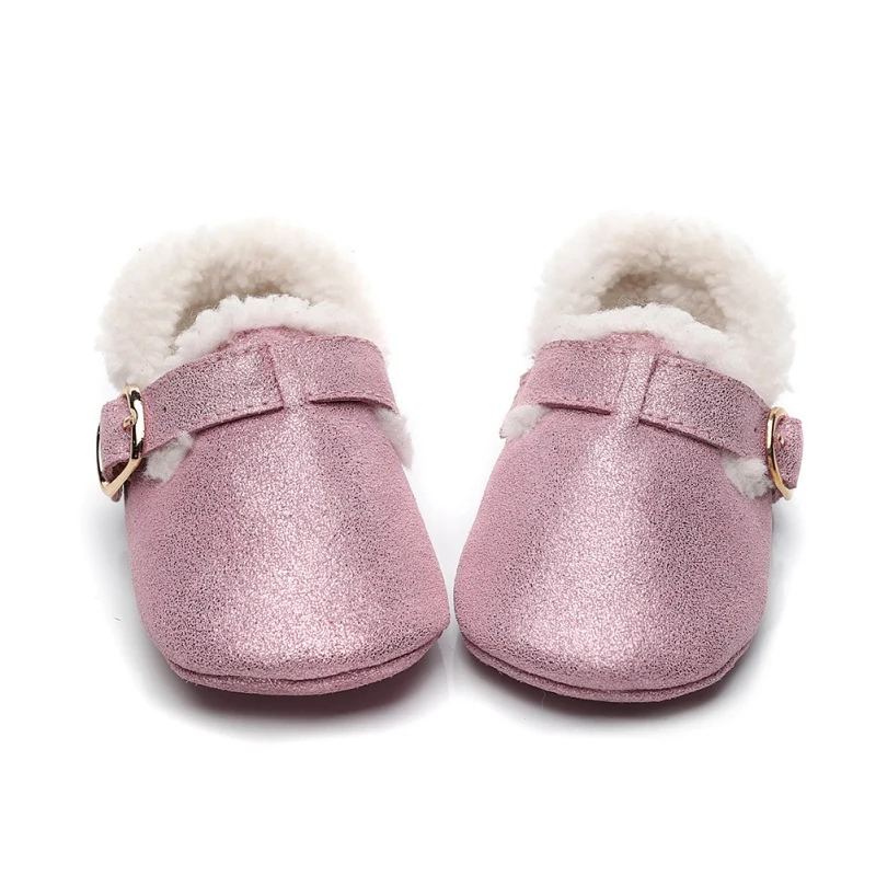 Обувь для маленьких мальчиков и девочек зимние теплые для детей, первые ходунки, мягкая подошва для малышей, нескользящая обувь, детская хлопковая обувь для кроватки 0-24 месяцев