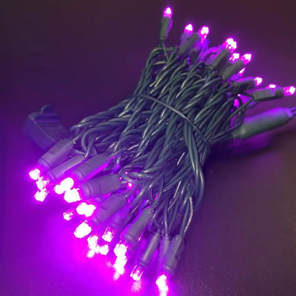 

50 count 5MM Mini LED Lights,Purple Led String Lights for Outdoor Christmas Trees lighting Decoration,Green Wire,17ft,UL Listed